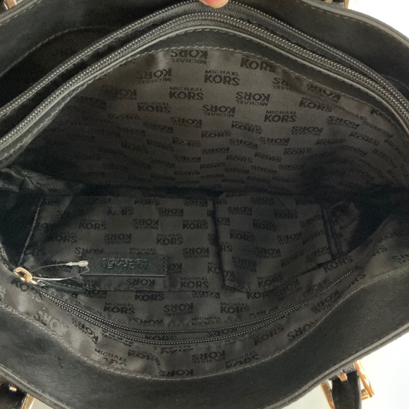 Michael Kors Black Nylon Tote Gold Accents Large - Picture 12 of 14
